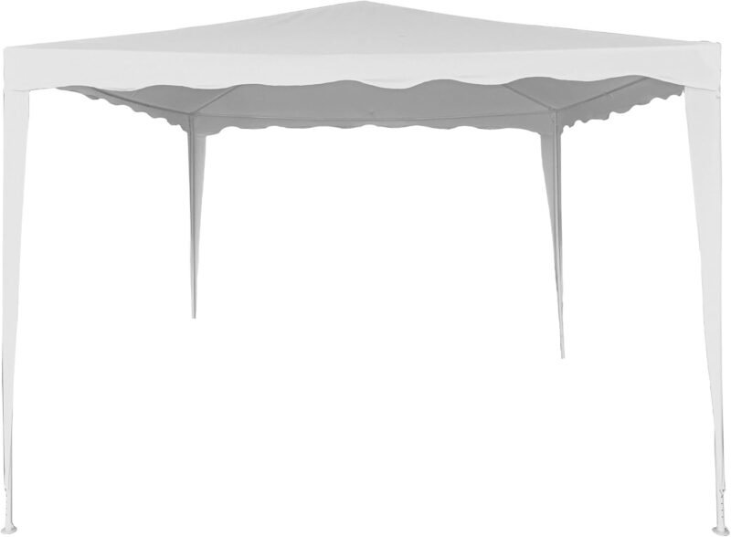AKTIVE 62186 - Carpa Desmontable 300x300x250 Blanco, Toldos Exterior terraza, terraza, Playa o Camping, Pérgolas de jardín, Cenador fácil de Montar