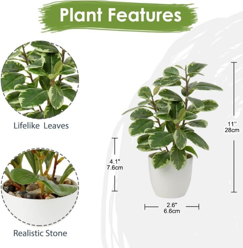 Plantas Artificiales de 22 cm en macetas para la decoración del hogar Planta de Interior de Camelia Artificial, arreglos Florales Decoración del hogar y la Oficina Bonsai de Escritorio - Imagen 6