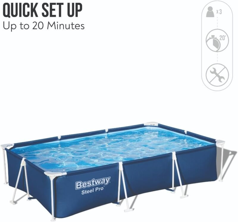 BESTWAY Piscina Desmontable Tubular Infantil Steel Pro 300x201x66cm Azul - Imagen 4