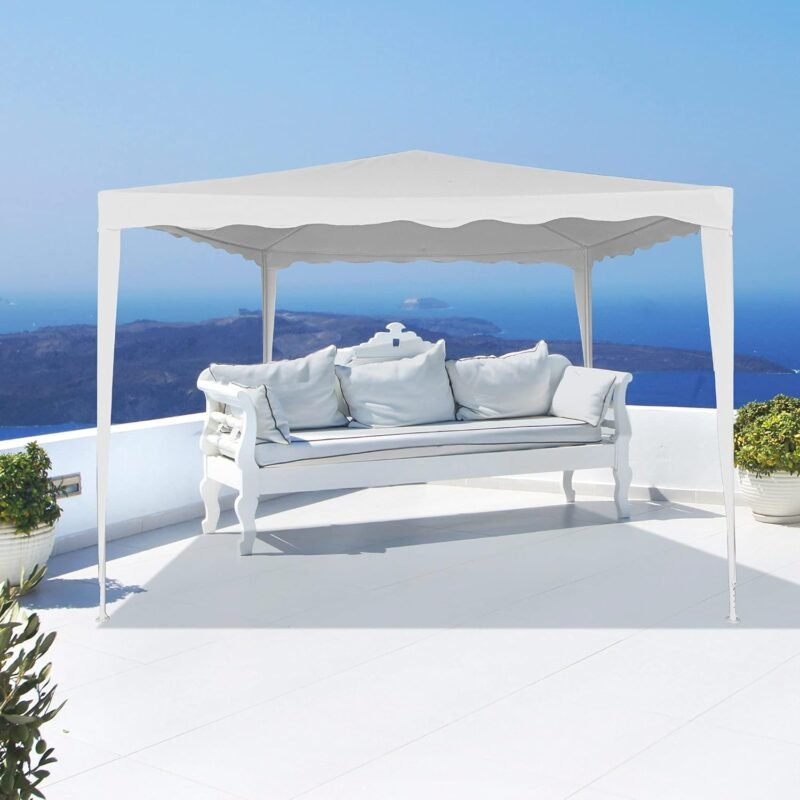 AKTIVE 62186 - Carpa Desmontable 300x300x250 Blanco, Toldos Exterior terraza, terraza, Playa o Camping, Pérgolas de jardín, Cenador fácil de Montar - Imagen 5