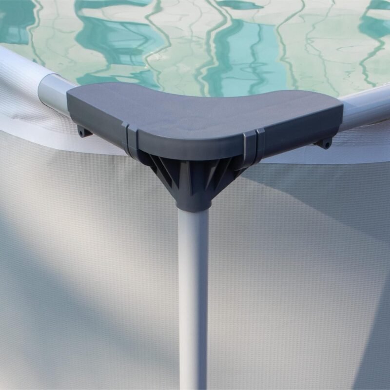 Avenli Piscina Rectangular con Estructura, Gris - Imagen 4