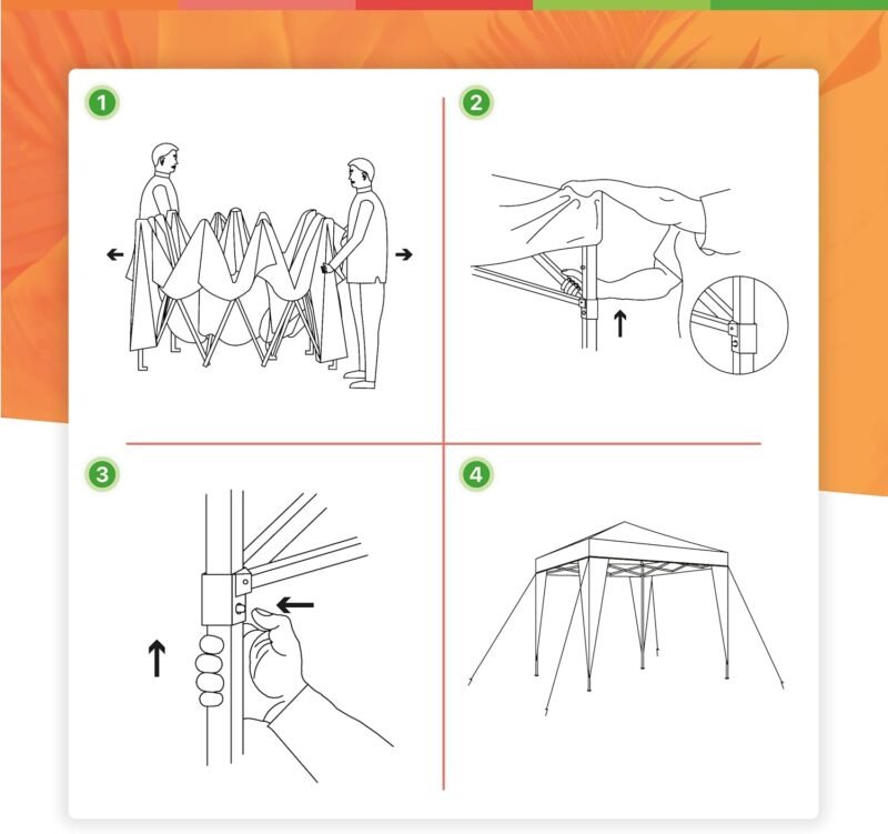 Carpa Plegable 3x3 m Classic Azul – Resistente al Agua - Incluye Vientos y Piquetas de Fijación - Estructura de Acero - Cenador para Jardín – Pérgola Playa - Exteriores Camping Fiestas Patio Terraza - Imagen 6