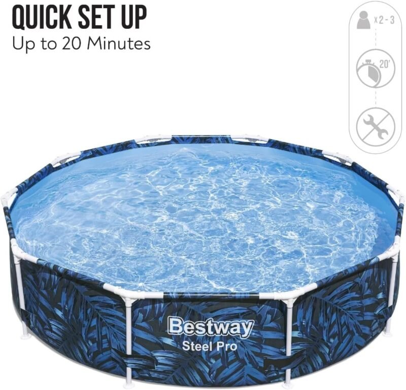 BESTWAY Piscina Desmontable Steel Pro 366x201x66 cm Capacidad de 4.062 Litros, Azul - Imagen 5