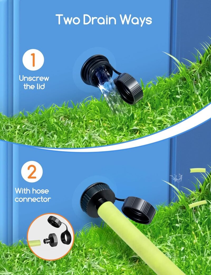 Meowant Piscina Plegable para Perros, PP Material Resistente y Duradero, Diseño Antideslizante para Mayor Seguridad, Piscinas Plegables para Perros de Todos los Tamaños 2XL(180×30cm) - Imagen 5