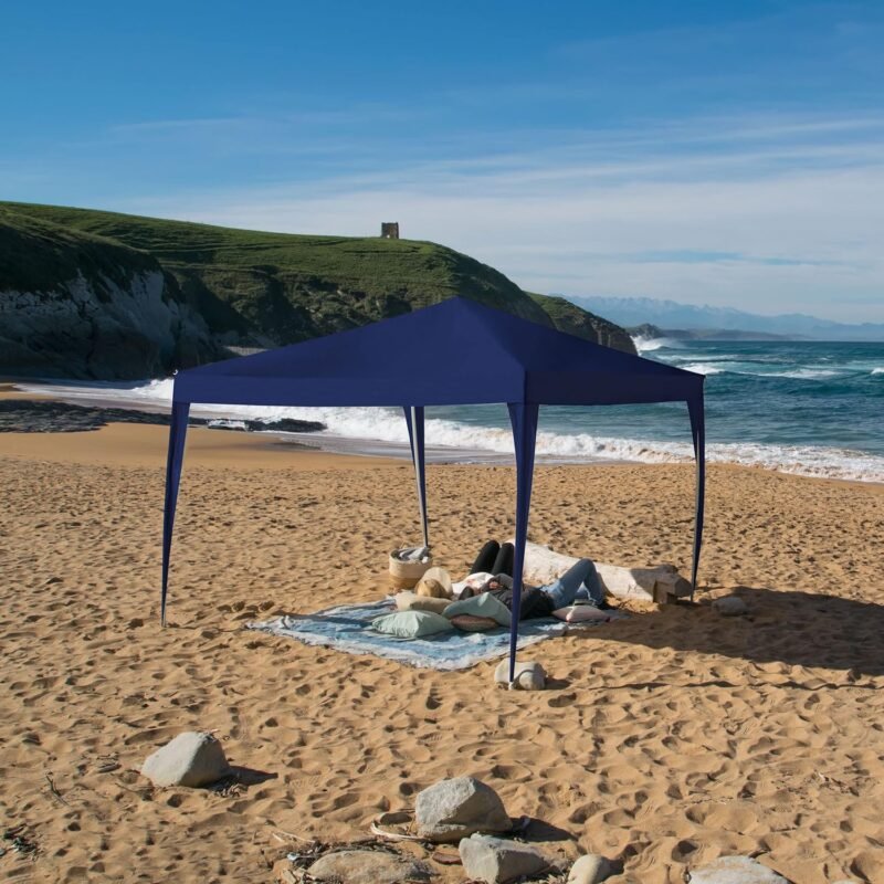 Carpa Plegable 3x3 m Classic Azul – Resistente al Agua - Incluye Vientos y Piquetas de Fijación - Estructura de Acero - Cenador para Jardín – Pérgola Playa - Exteriores Camping Fiestas Patio Terraza - Imagen 8