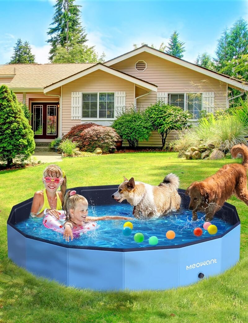 Meowant Piscina Plegable para Perros, PP Material Resistente y Duradero, Diseño Antideslizante para Mayor Seguridad, Piscinas Plegables para Perros de Todos los Tamaños 2XL(180×30cm) - Imagen 6