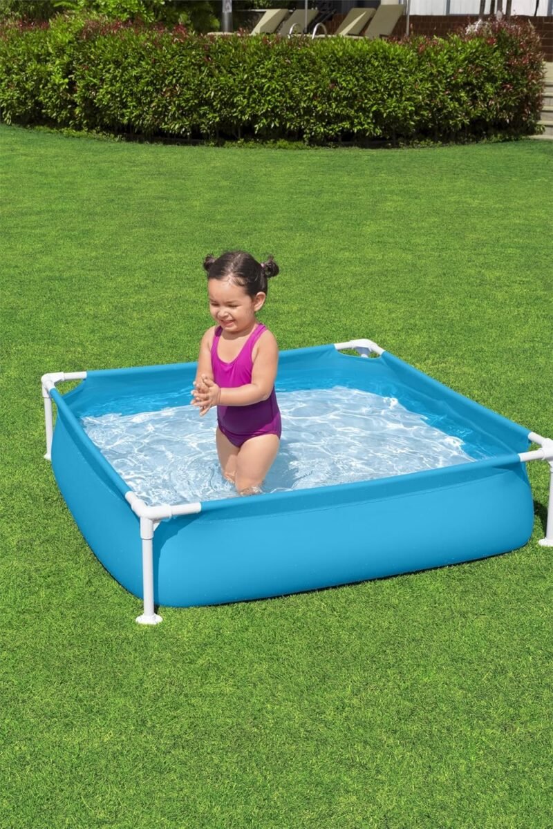 BESTWAY Piscina Desmontable Tubular Infantil My First Frame Pools 122x122x30,5 cm Azul - Imagen 8