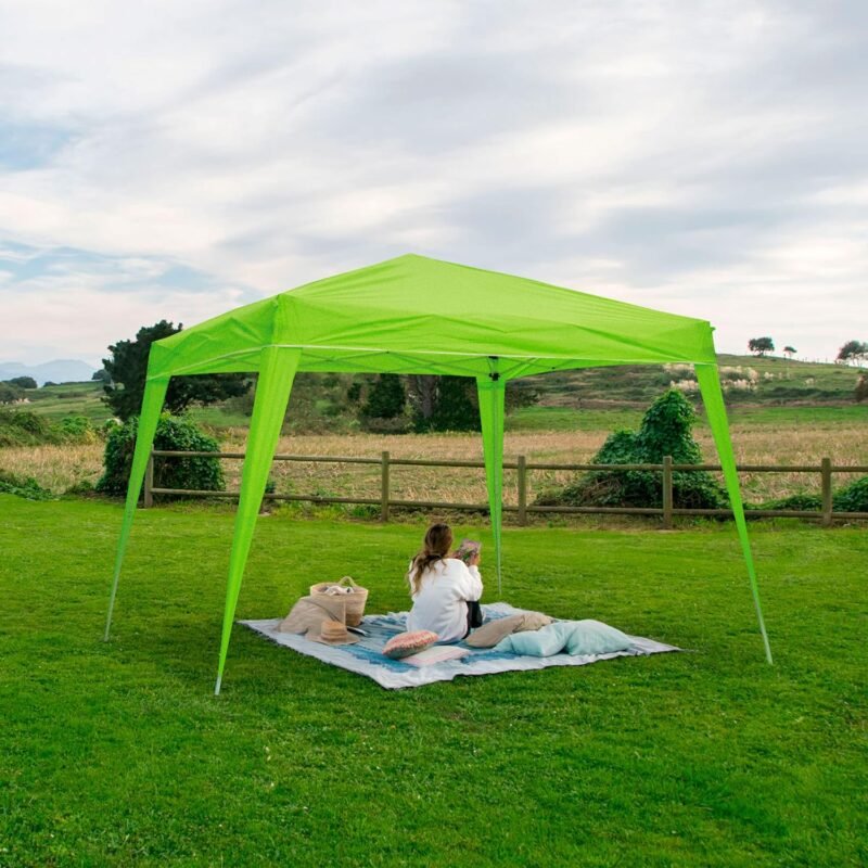 wasabi - Carpa Plegable 3x3 m Compact Verde – Resistente al Agua - Incluye Vientos y Piquetas de Fijación - Estructura de Acero - Cenador para Jardín – Pérgola Playa - Camping Fiestas Patio Terraza - Imagen 4