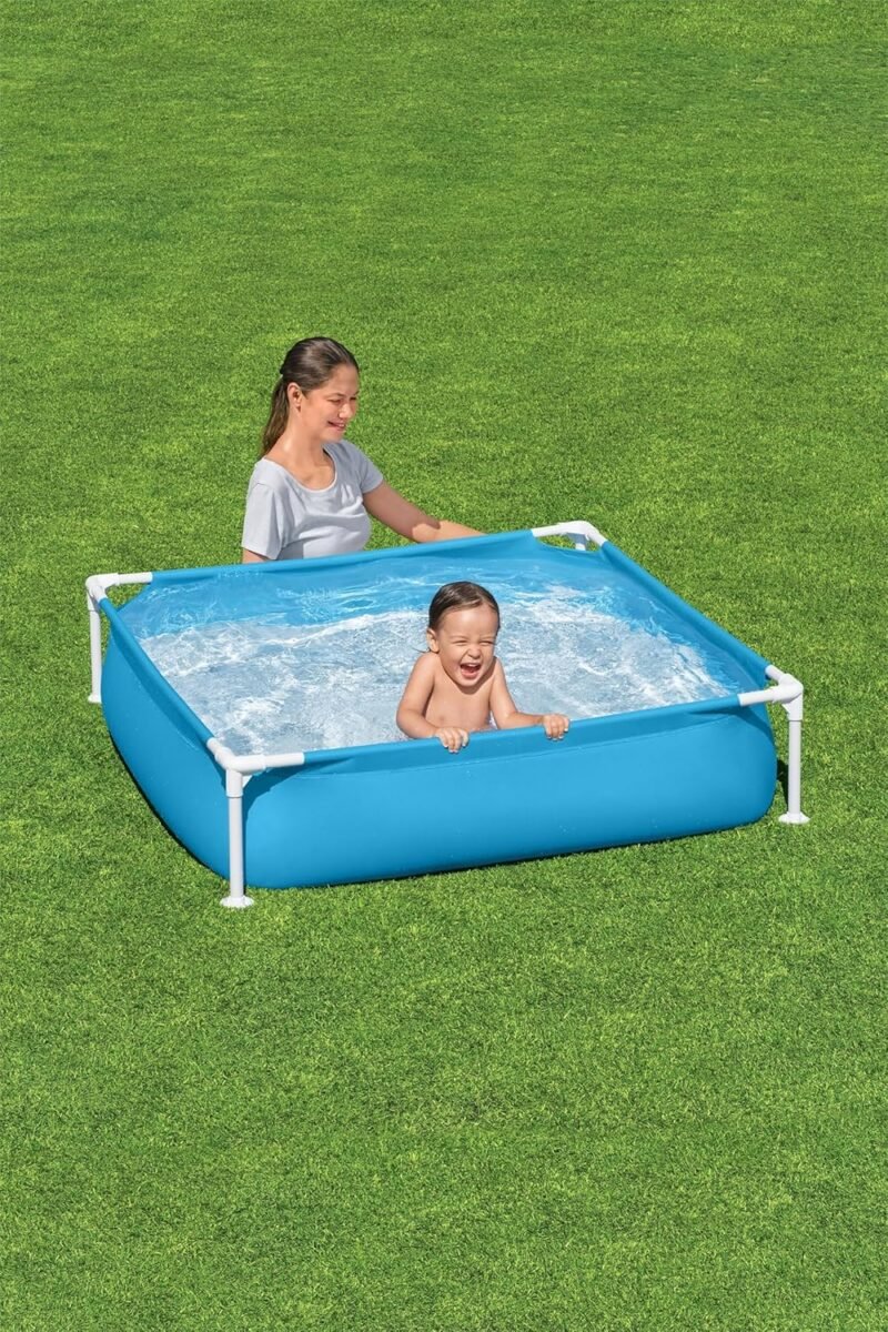 BESTWAY Piscina Desmontable Tubular Infantil My First Frame Pools 122x122x30,5 cm Azul - Imagen 6