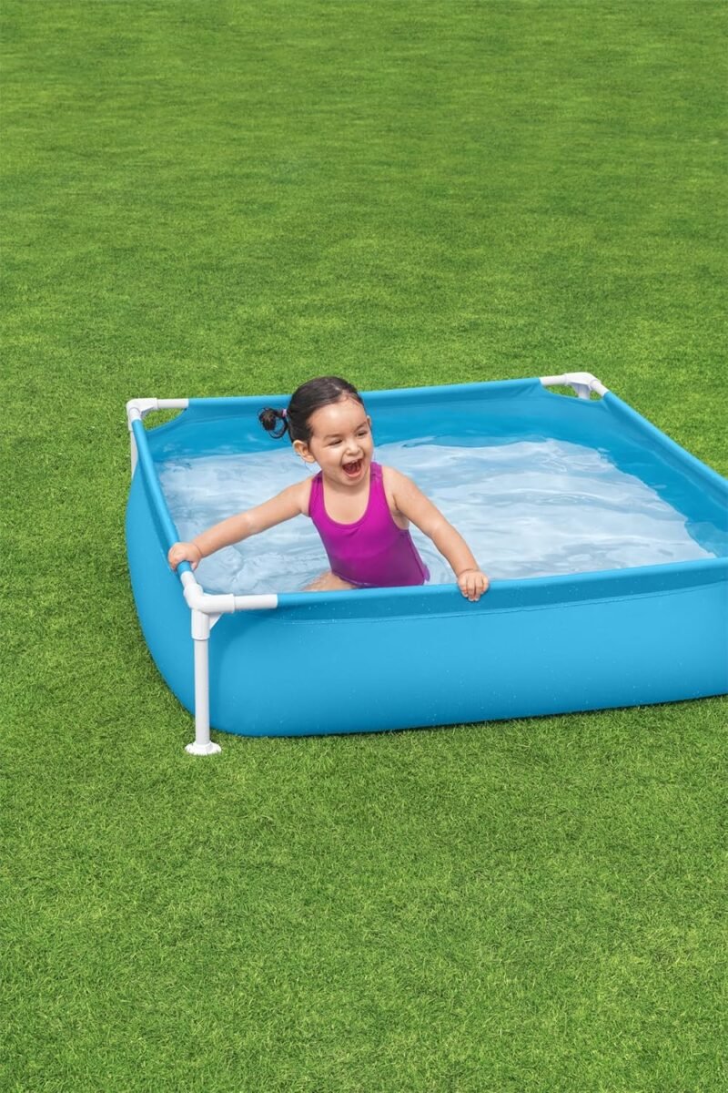 BESTWAY Piscina Desmontable Tubular Infantil My First Frame Pools 122x122x30,5 cm Azul - Imagen 7