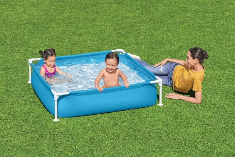 BESTWAY Piscina Desmontable Tubular Infantil My First Frame Pools 122x122x30,5 cm Azul - Imagen 5