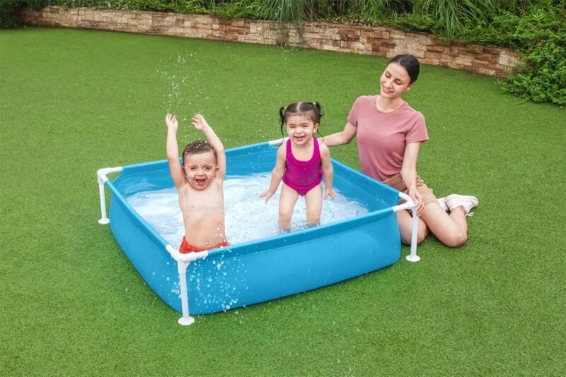 BESTWAY Piscina Desmontable Tubular Infantil My First Frame Pools 122x122x30,5 cm Azul - Imagen 2