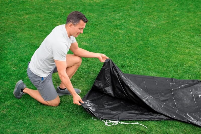 BETSWAY Cobertor de Invierno Redondo Ø305 cm de PVC para Piscinas Negro - Imagen 7