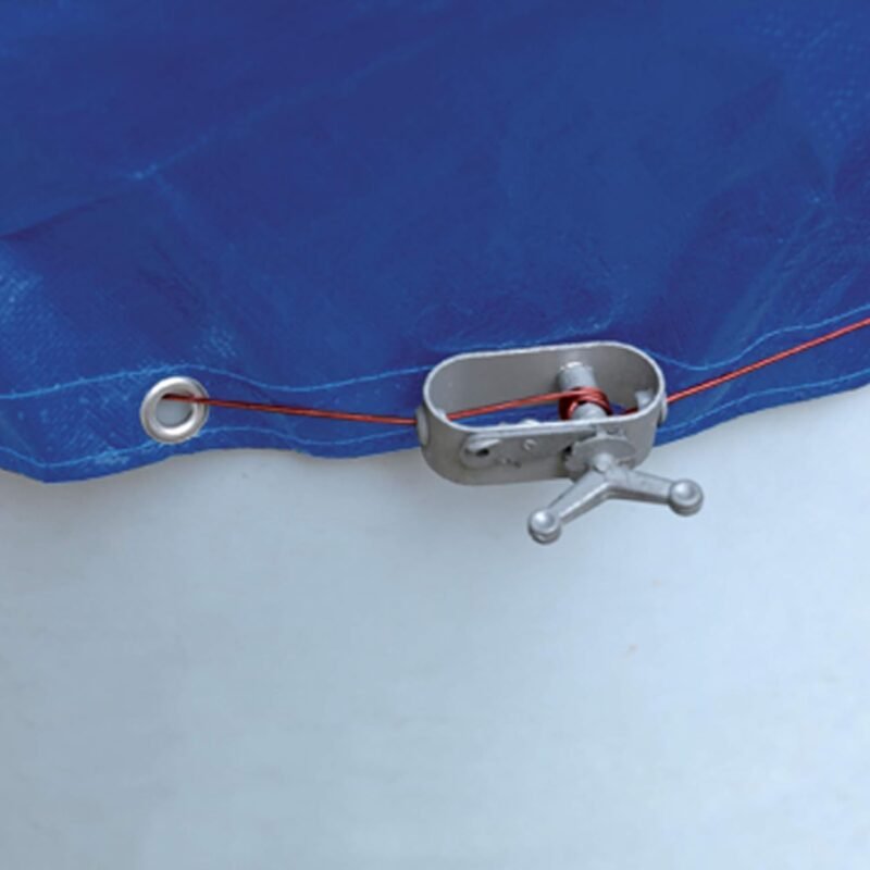 Ribimex PRBP140R62, Lona de polietileno redonda para piscina, Ø 6,2 m, con ojales a cada metro, azul - Imagen 3