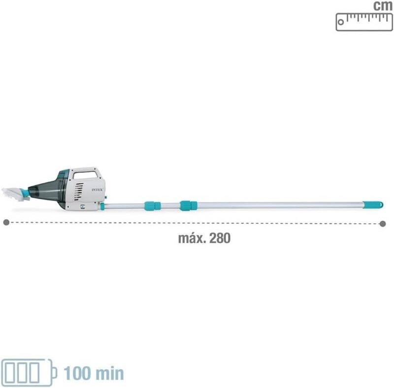 Intex 55253 Aspiradora Manual Recargable, para Piscina, Limpiafondos Piscina, Batería Recargable con hasta 100 Minutos de Autonomía, Largo de 280 cm, Aspirador Piscina - Imagen 6