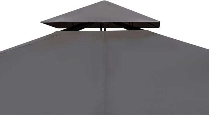 Cenador de polirratán con Techo Gris Oscuro 3 x 4 m Cenador de jardín Plegable - Imagen 4
