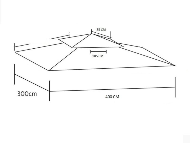 Megashopitalia Lona de Repuesto para Carpa 3 x 4 con Enganche a saliente Top Lona Crudo con Airvent - Imagen 2