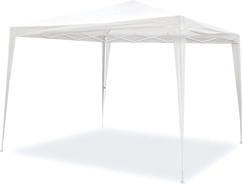 SMARTSUN Carpa Plegable 3x3m Javea Blanca Impermeable - Jardín Playa Campo Terraza - Bolsa de Transporte, Piquetas y Vientos