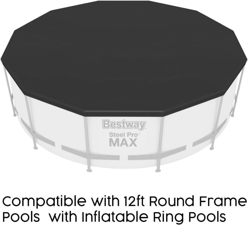 BESTWAY Cobertor de Invierno Redondo Ø370 cm de PVC para Piscinas Negro - Imagen 5