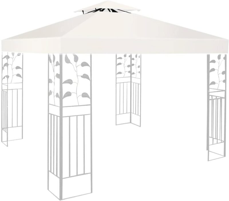 Pabellón de 3 x 3 m, techo de repuesto impermeable, doble techo, toldo de repuesto, para cenador de jardín, resistente a las tormentas, para carpa de 3 x 3 metros (beige claro)