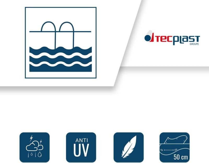 Lona para Piscina rectangular 6x10 m - TECPLAST - PO155RD – Lona con Red de drenaje - Cobertor de piscina - Lona Impermeable - Imagen 5