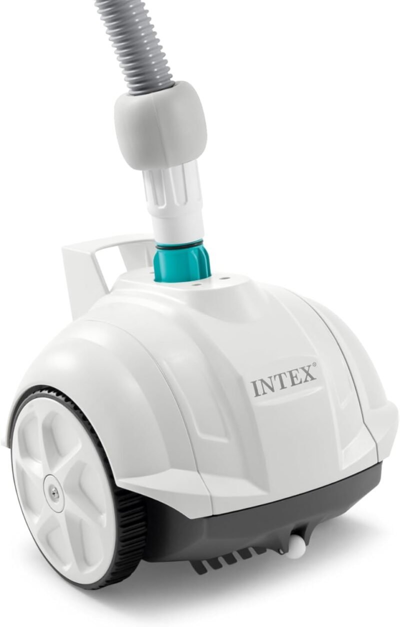 Intex 55251 - Robot limpiafondos piscina Krystal Clear ZX50, Limpiador fondo piscina automático, Manguera 6.5m antienrredos, recipiente para desechos 0,8L y giro automático, Limpiafondos piscina