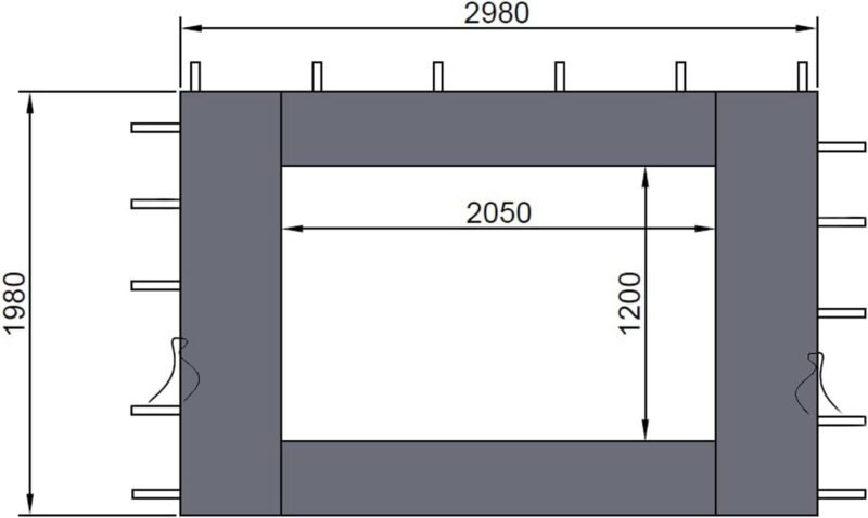 Quick Star 2 Laterales para cenador Gazebo 300x197cm Pared Arena Antracita - Imagen 4