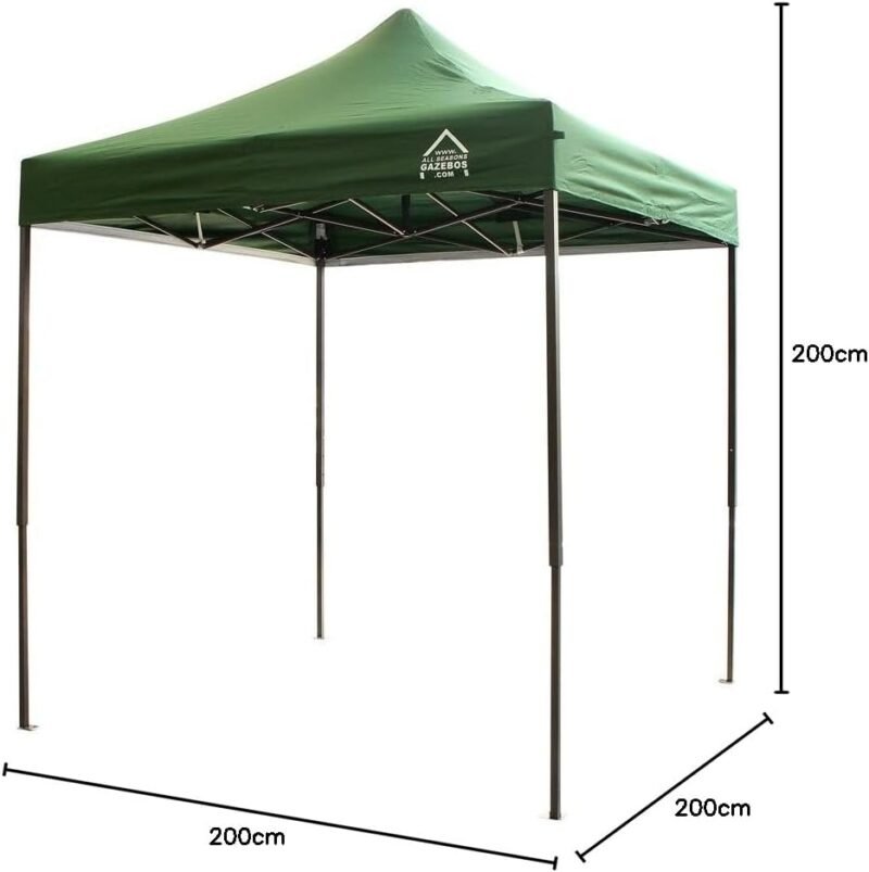 Cenador Plegable para Todas Las Estaciones, 2 x 2 m, Resistente, Totalmente Resistente al Agua, Verde - Imagen 8