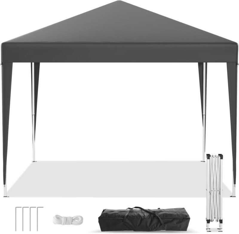 JUMMICO Cenador Plegable Resistente al Agua, 3 x 3 m, protección UV 50+ con 4 Paredes Laterales y Ventanas, Tienda de Fiesta de Metal, Resistente al Agua