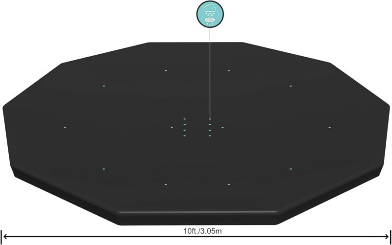 BETSWAY Cobertor de Invierno Redondo Ø305 cm de PVC para Piscinas Negro - Imagen 3