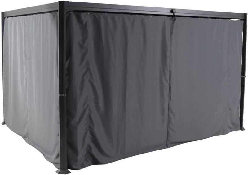 Hespéride - Cortinas para cenador Belize Gris - para Belize 4 x 3 m (4 Cortinas)
