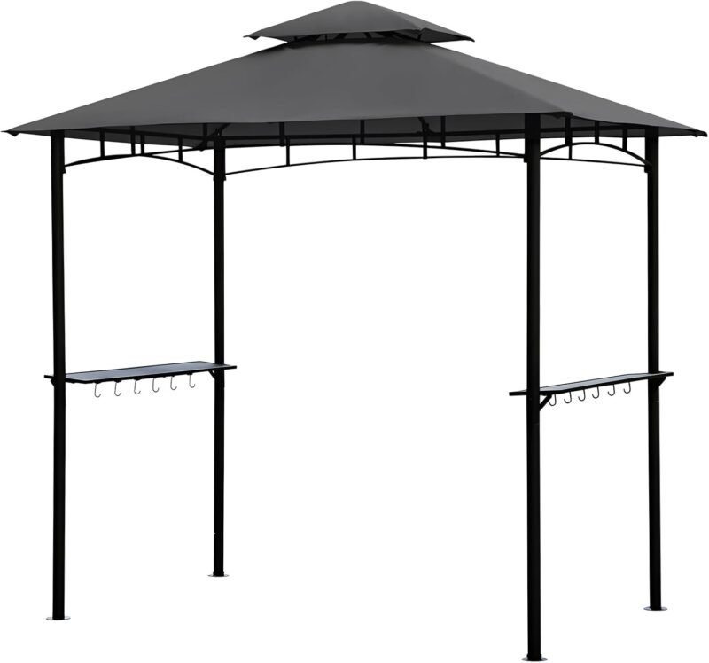 Sekey Cenador para Jardin Impermeable Carpa de Jardín 245x150 cm, Pabellón de Jardín para Parrillas Fiestas Picnics Barbacoas, UV50+, Gris