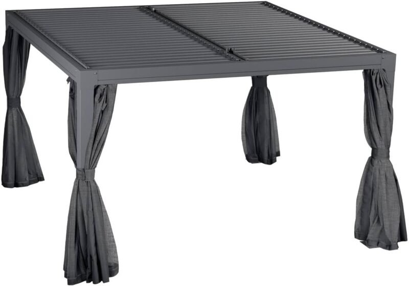 Hespéride - Cortinas para cenador bioclimático Majae - 1 Juego de 4 Cortinas para cenador 36 x 36 m - Imagen 2