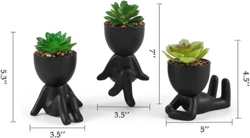 Laelfe 3 Pcs Plantas Suculentas Artificiales en Maceta, Plantas Artificiales Decorativas Pequeñas Suculentas Artificiales Decoración para Hogar Oficina Mesa Escritorio Sala de Estar - Imagen 4