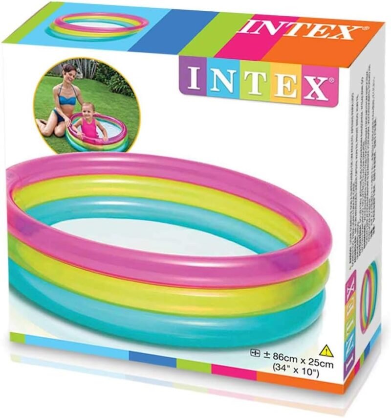 INTEX 57104NP - Piscina hinchable 3 aros transparente 86x86x25 cm - 63 l - Imagen 2