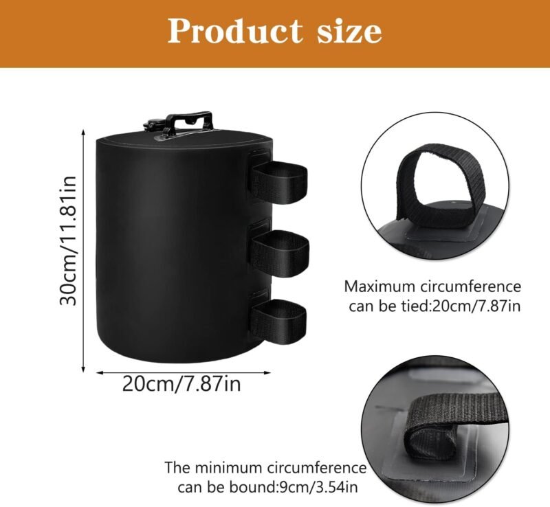 Elepl 4 Piezas Bolsas de Peso PVC Bolsa de Peso de Agua Bolsas de Arena para Rellenar 10KG Bolsas de de Equilibrio para Tienda de Campaña Emergente Cenador Paraguas de Patio - Imagen 2