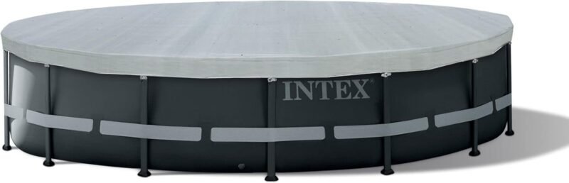 Intex 28040 - Cobertor Piscina metálica Ultra Frame 488 cm con protección Rayos UV, Gris