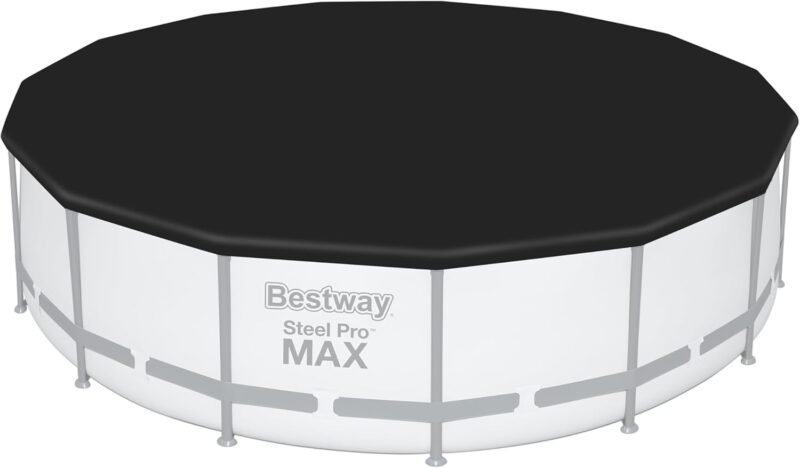 BESTWAY Cobertor de Invierno Redondo Ø470 cm de PVC para Piscinas Negro