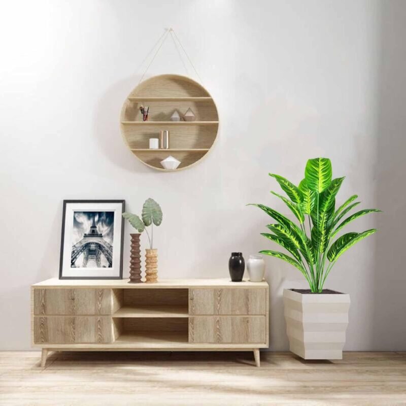 AIVORIUY Planta Artificial Ave del Paraiso Árbol Artificial in Maceta Hawaiian Tropic Palma Plantas Banano y Hoja Verde 80cm para Hogar Baño Boda Salon Planta Falsa Decoración (Amarillo) - Imagen 7