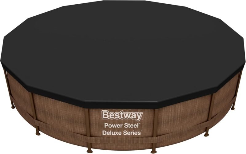 BESTWAY Cobertor de Invierno Redondo Ø427 cm de PVC para Piscinas Negro - Imagen 5