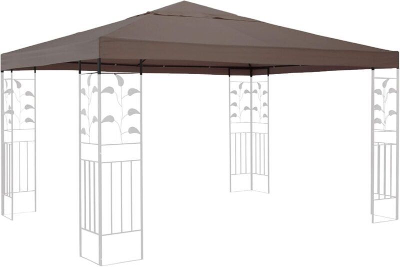 Quick Star Techo de Repuesto para cenador de 3 x 3 m Gazebo Marrón-Gris
