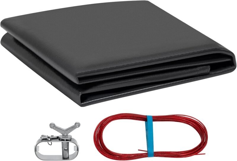 WOLTU Cobertor Piscina Redonda Ø 460 cm, Cubierta para Piscina de Diámetro 390-420 cm, Lona para Piscina Invierno de PE 200g/m², Impermeable y Opaco con Ojas y Cuerda de Fijación, Gris Oscuro - Imagen 9