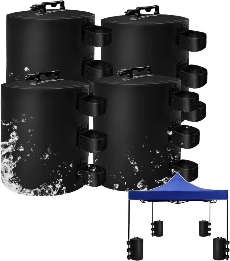Elepl 4 Piezas Bolsas de Peso PVC Bolsa de Peso de Agua Bolsas de Arena para Rellenar 10KG Bolsas de de Equilibrio para Tienda de Campaña Emergente Cenador Paraguas de Patio