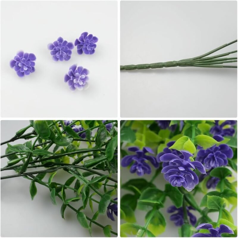 Zfseyuh 2 Piezas Planta Artificial Colgante,Flores Artificiales Decorativas,Enredaderas Artificiales de Flores para Decoración Interior y Exterior del Balcón del Jardín 80 cm - Imagen 7