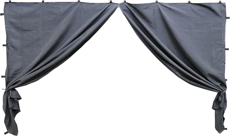 QUICK STAR 2 Paneles Laterales con Cremallera 300x195cm para Gazebo 3x3m Pavilion Sidewall Anthracite RAL 7012 - Imagen 6