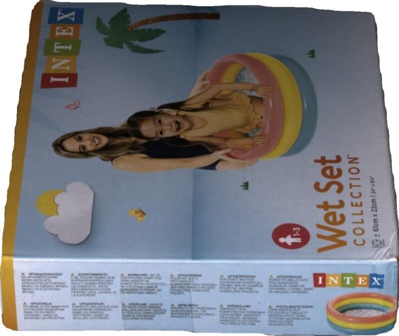 Intex 57107NP - Piscina Redonda hinchable 3 aros +base hinchable 61 x 22 cm, 28 l, Azul, rosa, verde, 1 a 3 años - Imagen 9