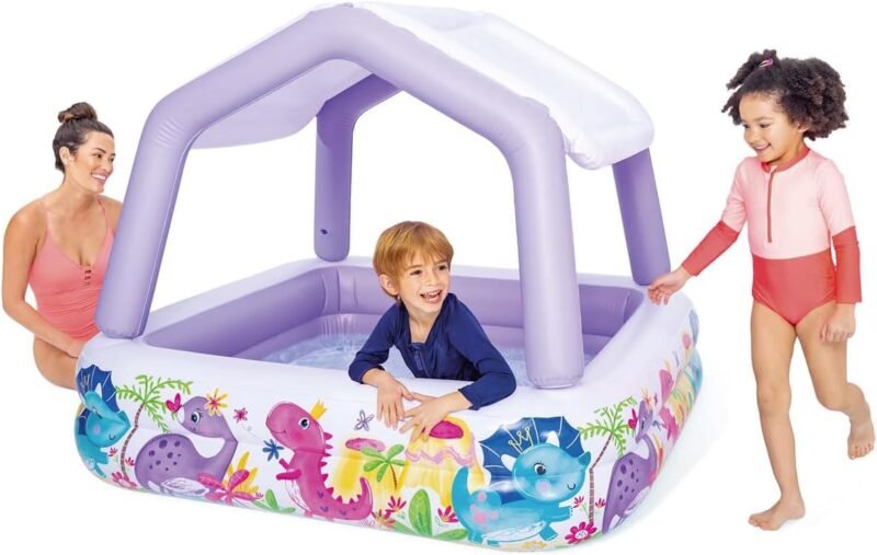 Intex Piscina hinchable infantil intex con toldo extraíble, Multicolor - 157x157x122 cm, 295 litros (57470) - Imagen 7