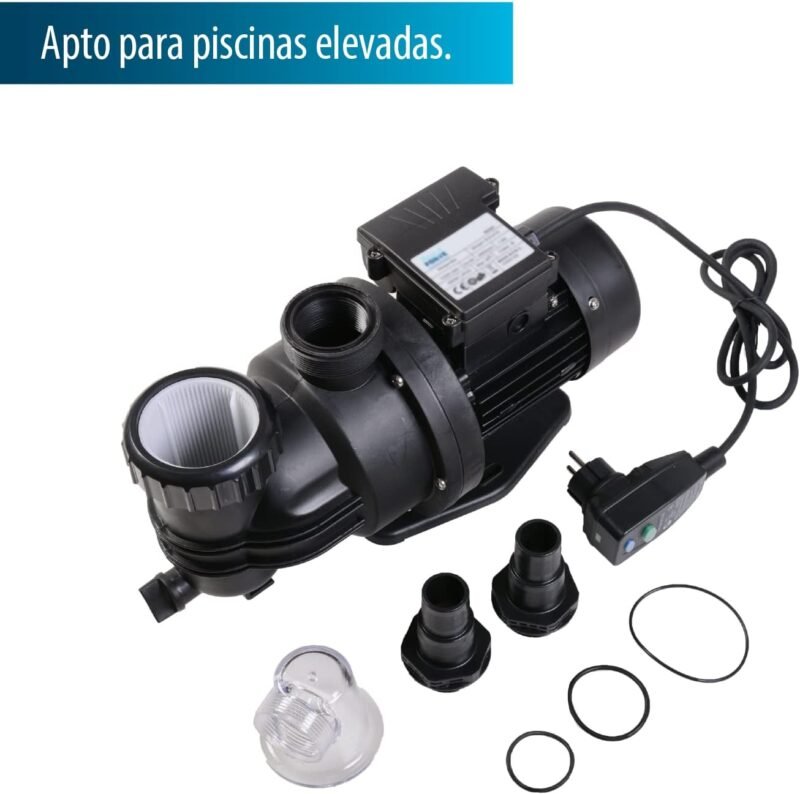 AquaForte Bomba de piscina AquaForte SP-250A, 250 vatios, 7,5 m3 por hora, altura 7,5 metros, para piscinas elevadas de hasta 10 m3, con cable de 1,5 metros, para agua dulce y salada - Imagen 2
