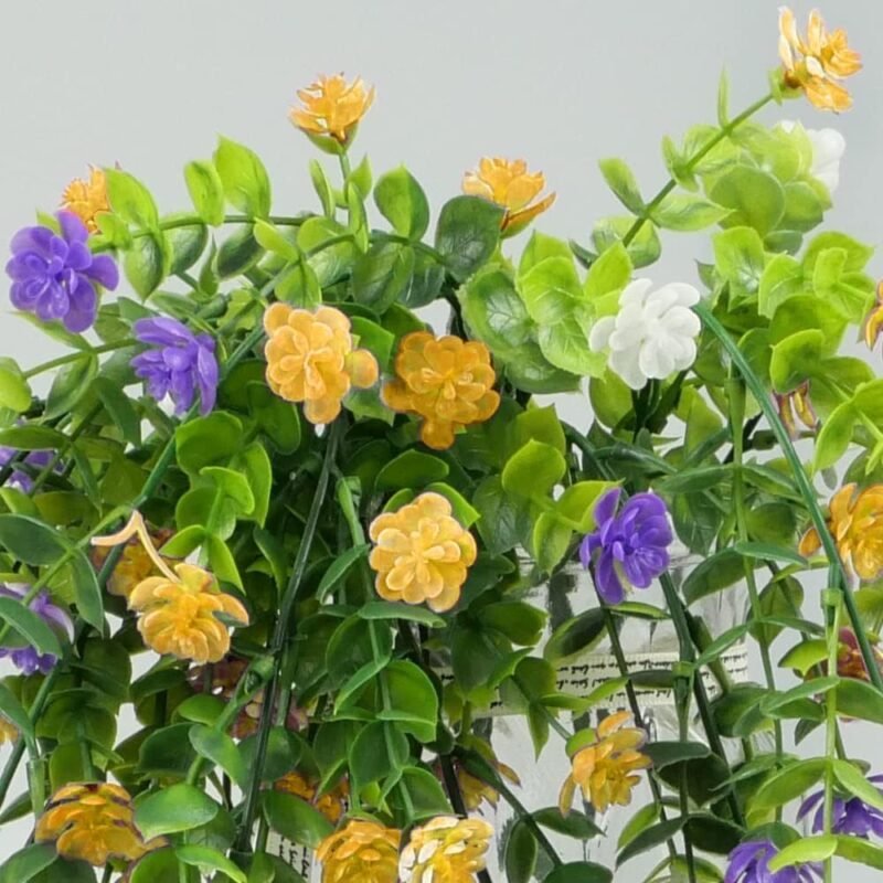 milaosk 3 Piezas Plantas Artificiales Colgantes,Hiedra Artificial con Flores Plantas Artificiales Decorativas Artificial Plants Outside Interior para Decoración del Jardín del Balcón 80cm - Imagen 7