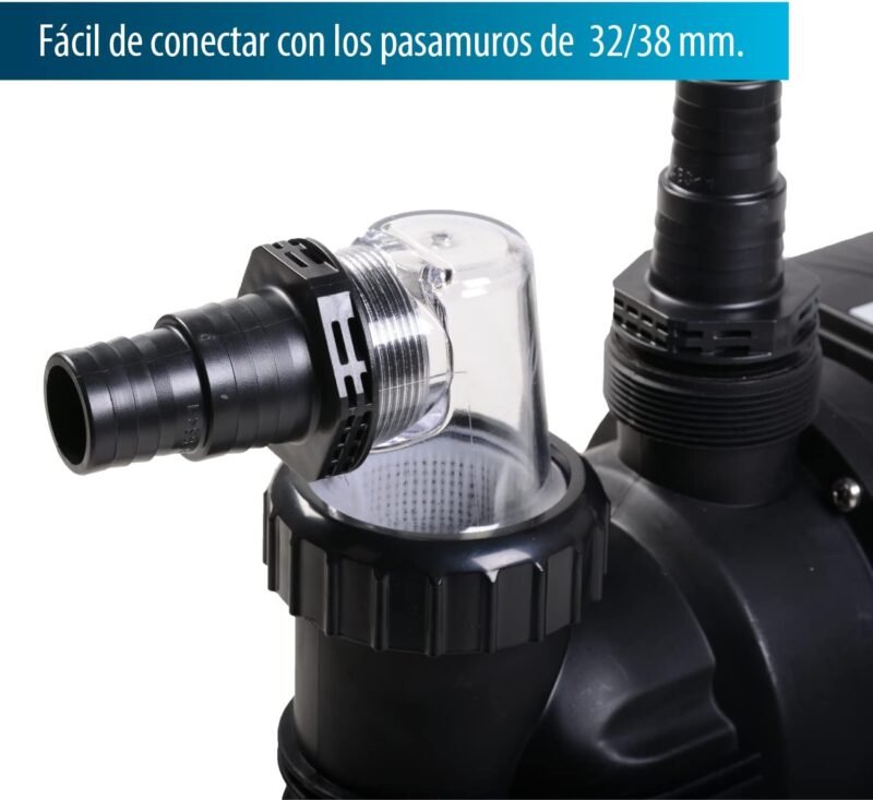 AquaForte Bomba de piscina AquaForte SP-250A, 250 vatios, 7,5 m3 por hora, altura 7,5 metros, para piscinas elevadas de hasta 10 m3, con cable de 1,5 metros, para agua dulce y salada - Imagen 4